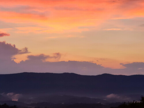 Final sunset with orange and red colors