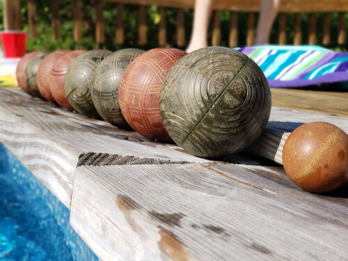Bocce balls in the pool